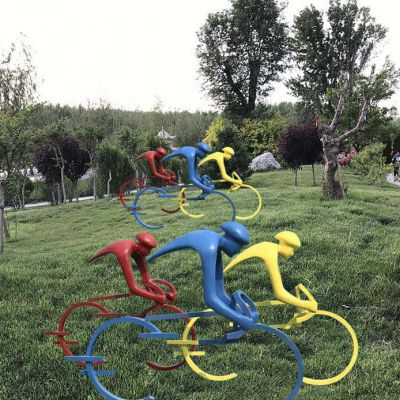 抽象骑自行车公园景观雕塑