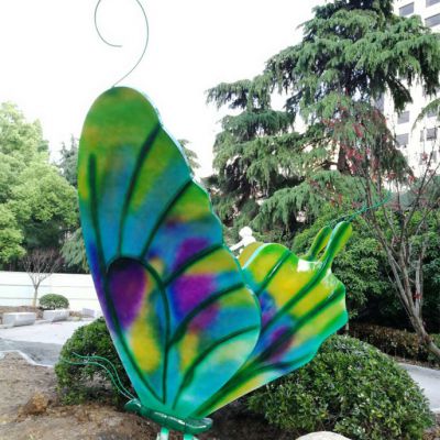 大型不锈钢蝴蝶雕塑，仿真昆虫城市广场景观摆件_