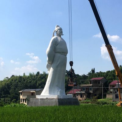 大型汉白玉诗仙李白石雕像-景区公园历史文化名人雕塑