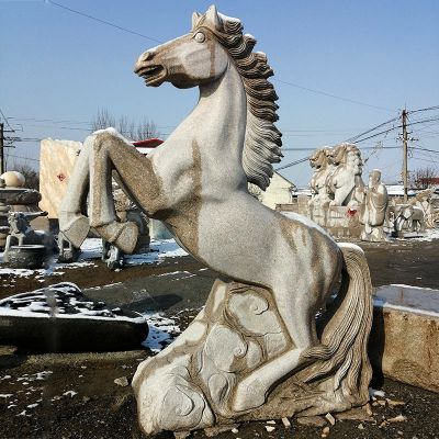 大理石生肖马动物雕塑