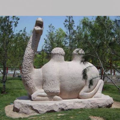 公园动物跪姿骆驼石雕