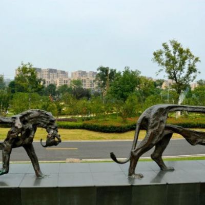 公园动物抽象狮子铜雕