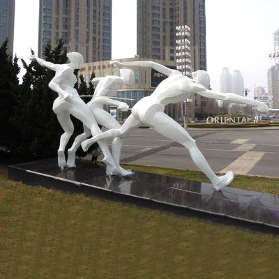 公园体育运动之击剑人物网格景观雕塑