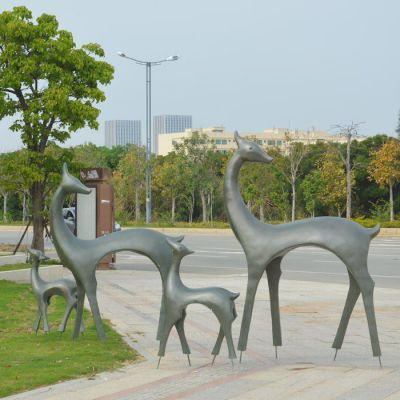 公园铜雕抽象鹿