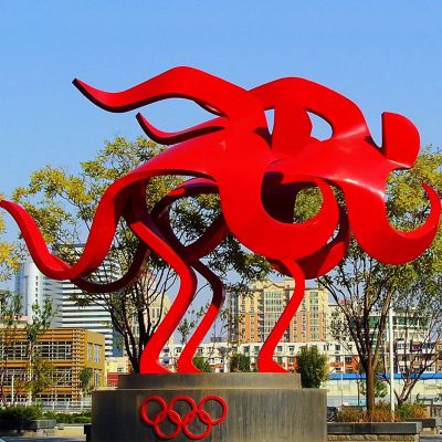 公园园林抽象运动人物奔跑雕塑