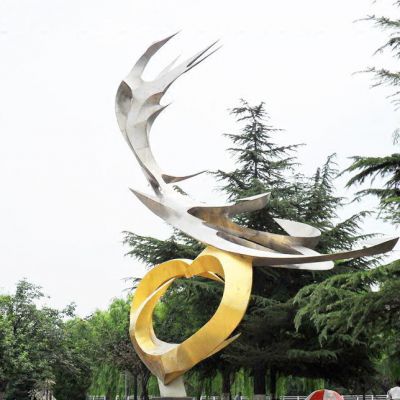 广场不锈钢抽象凤凰摆件雕塑