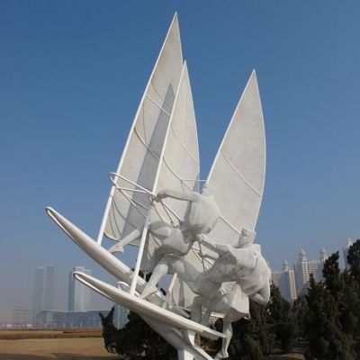 广场不锈钢帆船比赛运动雕塑
