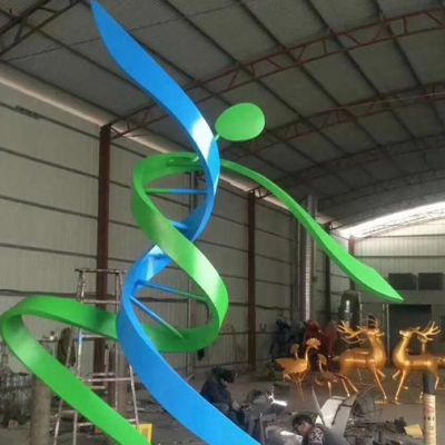 不锈钢抽象舞蹈人物雕塑作品图片大全