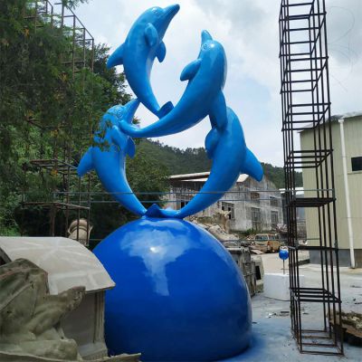 海豚玻璃钢景观雕塑