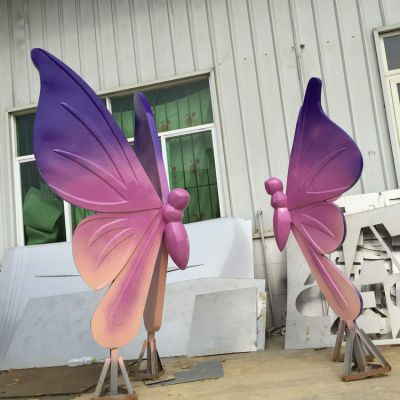 蝴蝶仙子创意不锈钢动物雕塑