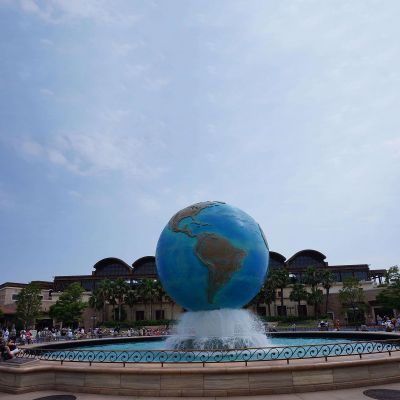 景区广场大型不锈钢地球喷泉景观雕塑