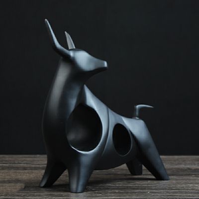 可爱抽象牛玻璃钢雕塑十二生肖动物摆件
