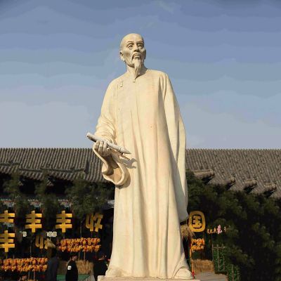 清代书画家郑板桥石雕塑-中国历史名人汉白玉雕像