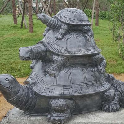 青石海龟母子雕塑