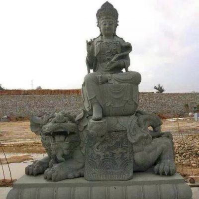 寺庙仿古文殊菩萨石雕