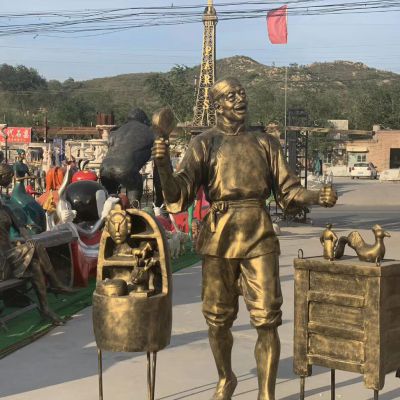 铜雕广场民俗人物雕塑