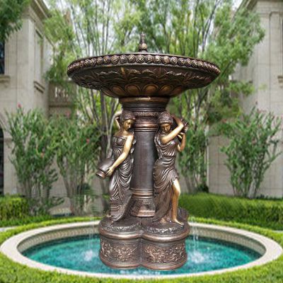 铜雕欧式人物喷泉