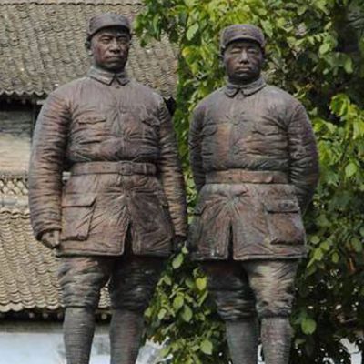 铜雕解放军战士人物雕塑