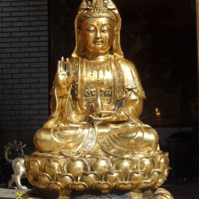 铜雕坐式观音菩萨