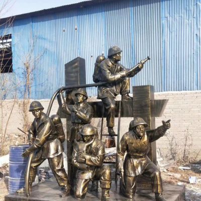 详解抱孩子消防员人物铜雕的制作工艺