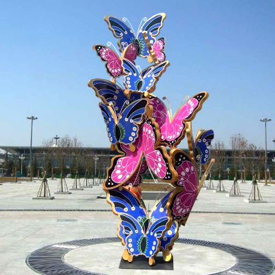 园林广场蝴蝶不锈钢动物景观雕塑