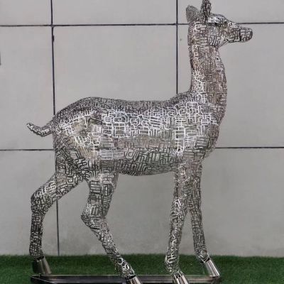 园林不锈钢艺术动物鹿雕塑