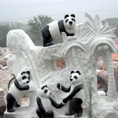 熊猫动物景观石雕