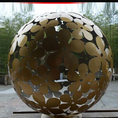 园林不锈钢镂空球景观雕塑
