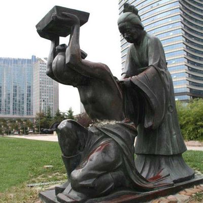 岳母刺字铜雕景观-城市文化景观人物雕塑