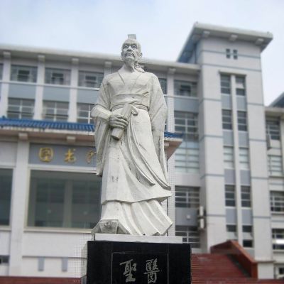 张仲景汉白玉石雕像-医院历史名人古代著名医学家雕塑