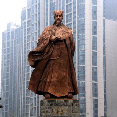 诸葛亮城市景观铜雕像-中国古代著名人物三国谋士卧龙先生雕塑