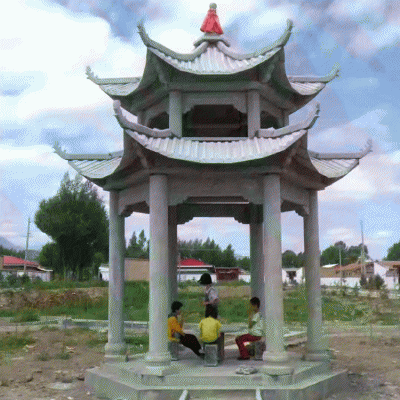 中式庭院石凉亭