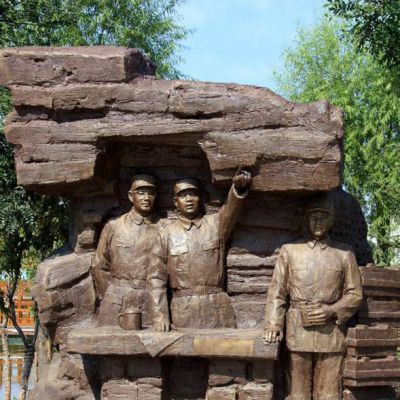 指挥作战的八路军铜雕