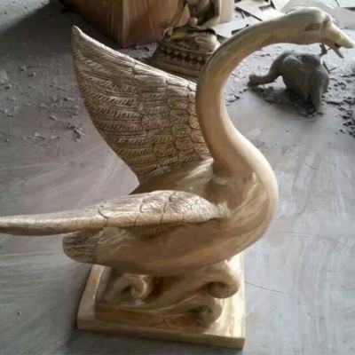 铸铜雕塑吐水天鹅动物摆件