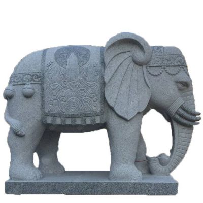 招财元宝大象石雕