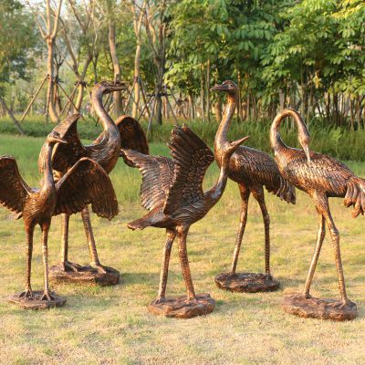 铸铜仙鹤-公园动物园草坪动物雕塑摆件