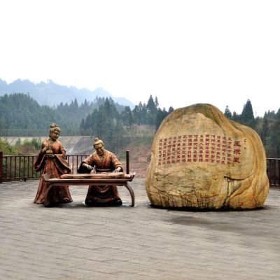 卓文君与司马相如凤求凰公园景观雕塑-历史典故人物情景雕塑