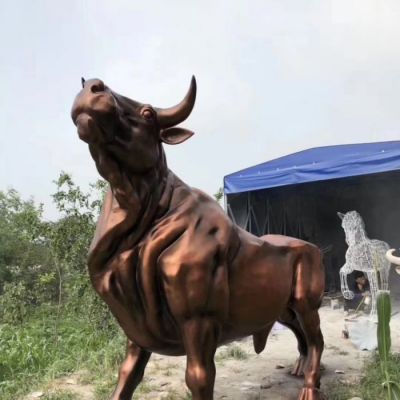 紫铜牛动物雕塑