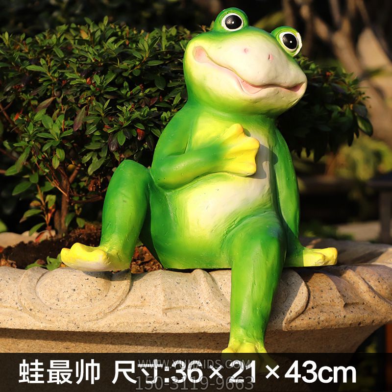 商场彩绘玻璃钢青蛙雕塑