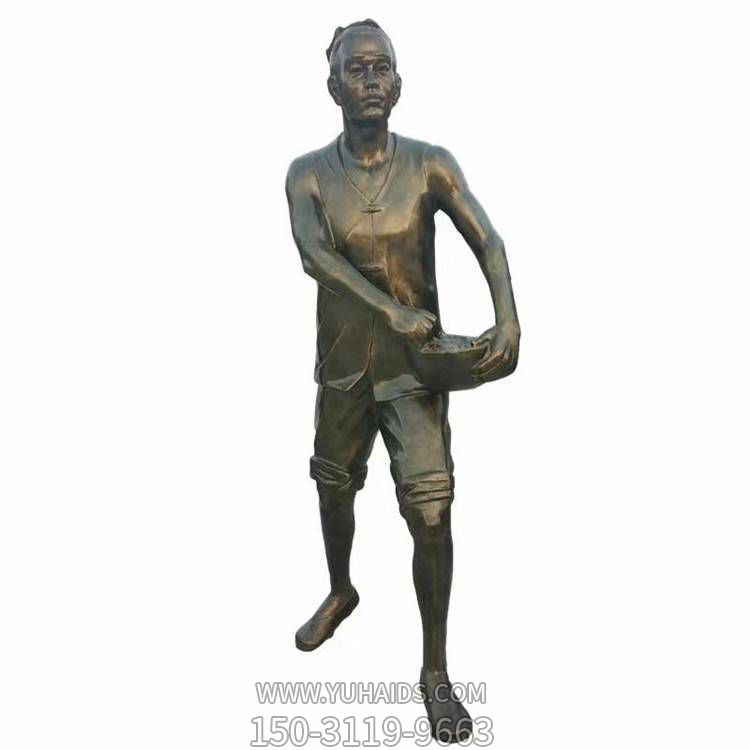 播种劳动人物仿铜像雕塑