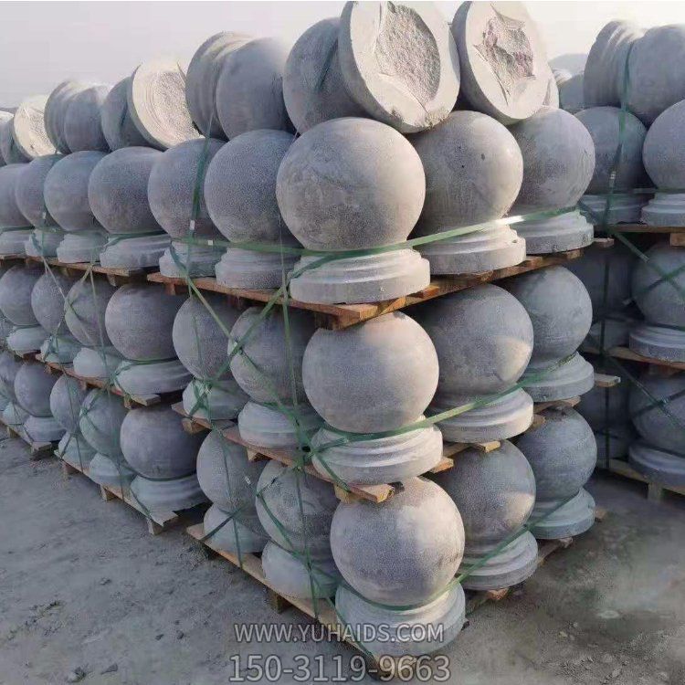 公园景区花岗岩石雕圆形挡路石雕塑