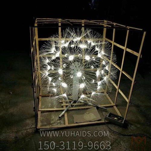 城市园林草地摆放不锈钢创意蒲公英灯光亮化雕塑