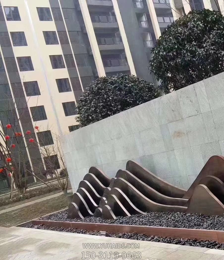 商场户外不锈钢假山雕塑水池景立体山峦造型