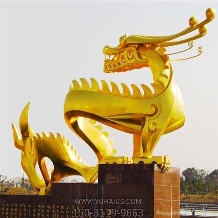 企业广场大型铜雕龙雕塑
