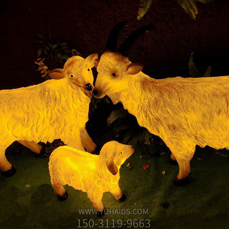 玻璃钢仿真动物 园林庭院亮化 户外美陈装饰 景观雕塑装饰摆件