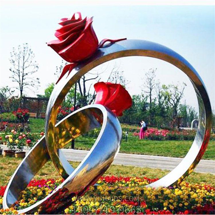 广场户外园林景观创意戒指雕塑摆件