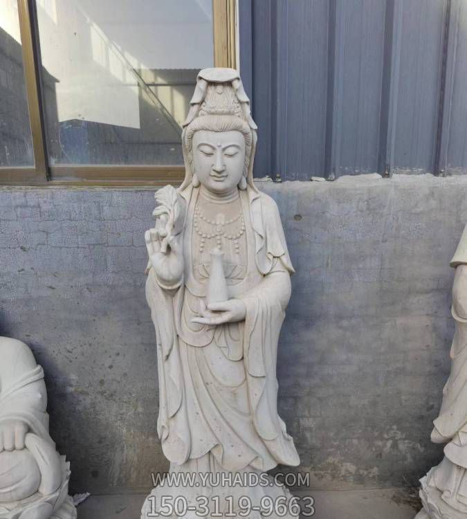 大理石石雕寺庙滴水观音雕塑