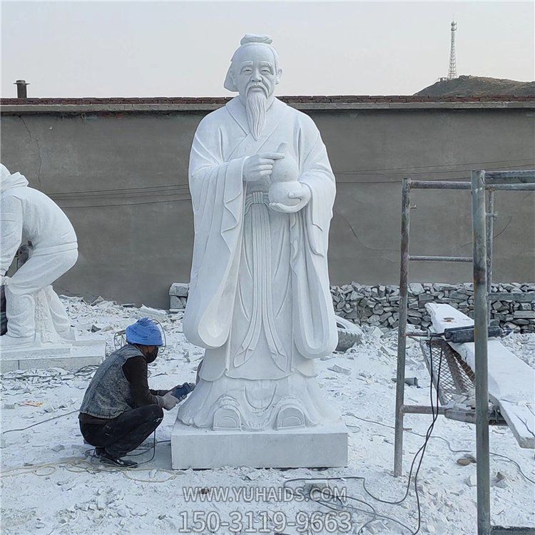 天然汉白玉浮雕思想家校园文化孔子雕像雕塑