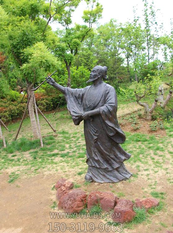 公园广场中国历史名人唐代著名绘画大师吴道子铜雕塑