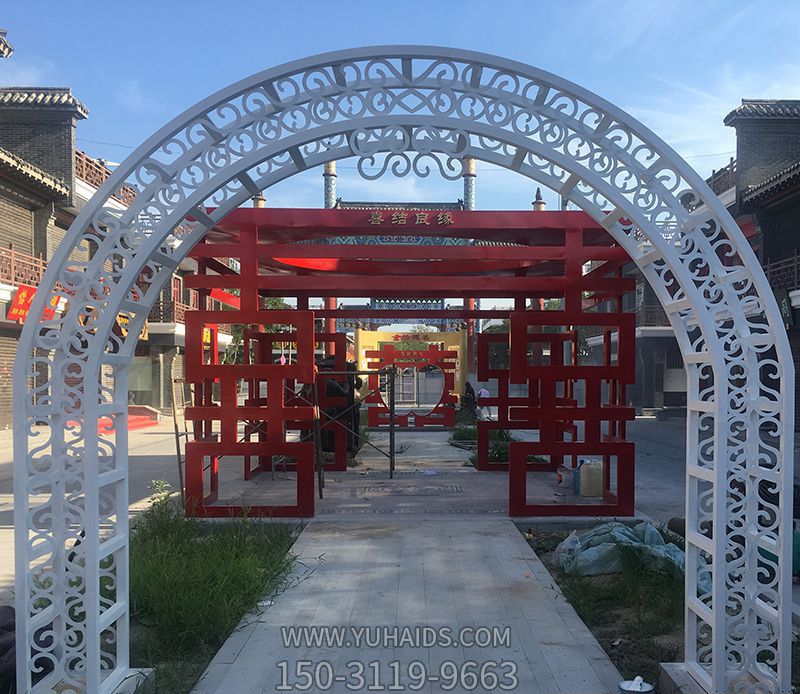 花园不锈钢剪影拱门雕塑